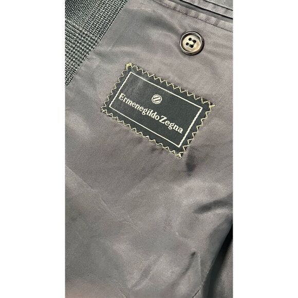 Ermenegildo Zegna Men’s 44R Gray Glen Plaid Wool Suit Jacket & Pants - Picture 4 of 11